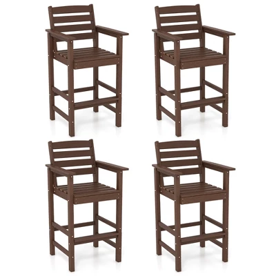 Tangkula Patio Bar Stools Set Of 4 Tall Adirondack Chair W/ Backrest Armrests & Footrests 12 Tangkula Patio Bar Stools Set Of 4 Tall Adirondack Chair W/ Backrest Armrests & Footrests - Image 10