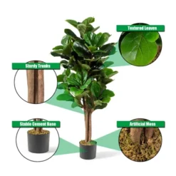 Tangkula 4Ft Fiddle Leaf Fig Tree Artificial Greenery Plant Home Office Decoration -Tangkula GUEST 951da62c 7ea7 4fe0 9837 6fe966891d78