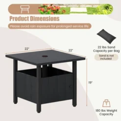 Tangkula 2PCS Outdoor Side Table W/ 1.89" Umbrella Hole Patio Umbrella Table Base Stand -Tangkula GUEST 95731a1e e799 4473 a4af a710e8bf6f47 1
