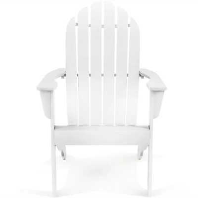 Tangkula 2PCS Wooden Classic Adirondack Chair Lounge Chair Outdoor Patio White 8 Tangkula 2PCS Wooden Classic Adirondack Chair Lounge Chair Outdoor Patio White - Image 6