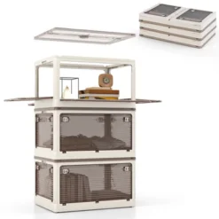 Tangkula 6-Pack Stackable Storage Bins W/Lids 24 Gallon Collapsible Plastic Container Box -Tangkula GUEST 95ad9a2e 6aac 4e28 a6ac a86d02d9a709