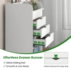 Tangkula Rolling Storage Cart With 3 Drawers&3 Shelves Storage Organizer Cabinet With Lockable Casters -Tangkula GUEST 95fa27d8 8eb1 497d 810e 06789616437c