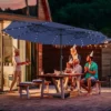 Tangkula Outdoor 15' Double-Sided Patio Umbrella 48 Solar LED Lights Crank & Base -Tangkula GUEST 9611abba 6afc 42bc 97ba 21723ff847c2