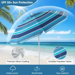 Tangkula 6.5 FT Patio Portable Beach Adjustable Umbrella W/ Sandbag 16 Tangkula 6.5 FT Patio Portable Beach Adjustable Umbrella W/ Sandbag -Tangkula GUEST 96b0b87e a058 4745 a0e2 afefa36e5757