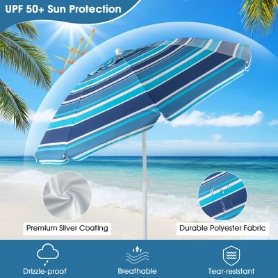 Tangkula 6.5 FT Patio Portable Beach Adjustable Umbrella W/ Sandbag 5 Tangkula 6.5 FT Patio Portable Beach Adjustable Umbrella W/ Sandbag - Image 3