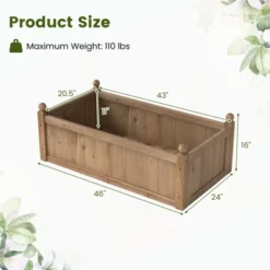 Tangkula Raised Garden Bed 46" X 24" X 16" Wooden Planter Box With 4 Drainage Holes Raised Garden Bed For Vegetables -Tangkula GUEST 9700f1a3 2ae0 409a 8b55 073a92d45e9d
