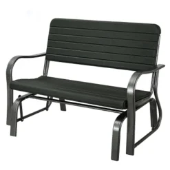 Tangkula Outdoor Patio Steel Bench Loveseat Garden Seat -Tangkula GUEST 97a0f3f3 7998 4fc1 8614 9cf59e63e947
