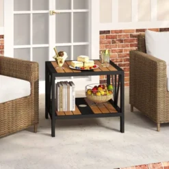 Tangkula 2PCS Outdoor Side Table 2-Tier Coffee End Table W/ 1.57" Umbrella Hole Storage Shelf 14 Tangkula 2PCS Outdoor Side Table 2-Tier Coffee End Table W/ 1.57" Umbrella Hole Storage Shelf -Tangkula GUEST 97c22a5b c27d 4fd0 a50d e39256af63da 1