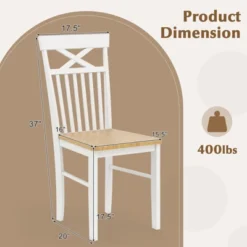 Tangkula Farmhouse Dining Chair Set Of 4 Wooden Kitchen Chair W/ Rubber Wood Frame -Tangkula GUEST 982addc2 f70a 43e4 b826 e6f28a237fcb