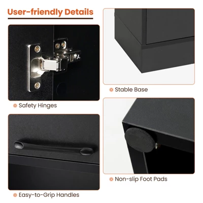 Tangkula Kitchen Pantry Cabinet 75” Tall Freestanding Cupboard With Doors & Shelves Safety Hinges & Anti-tipping Devices Black/White 7 Tangkula Kitchen Pantry Cabinet 75” Tall Freestanding Cupboard With Doors & Shelves Safety Hinges & Anti-tipping Devices Black/White - Image 5