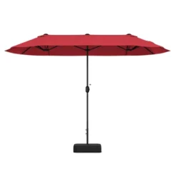Tangkula 13FT Double-sided Patio Umbrella W/ Crank Handle Umbrella Base Safety Lock -Tangkula GUEST 986f5882 822a 4d09 b64d 78a949e6e3cf