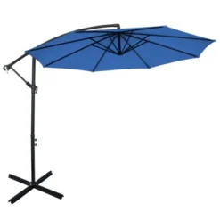 Tangkula 10FT Patio Offset Umbrella 8 Ribs Cantilever Umbrella W/Crank For Poolside Garden -Tangkula GUEST 9891a5a5 66d6 4e76 9534 6be35d871228