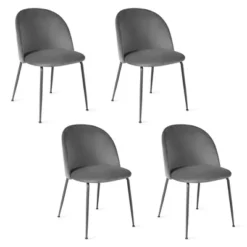 Tangkula Dining Chair Set Of 4 Upholstered Velvet Chair Set W/ Metal Base For Living Room -Tangkula GUEST 98dbabf3 760b 4470 bd3a 54f388e422ea