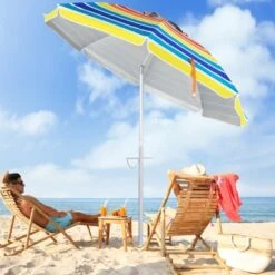 Tangkula 6.5 FT Beach Umbrella UPF50+ Sun Protection Portable Sunshade Parasol For Sand 13 Tangkula 6.5 FT Beach Umbrella UPF50+ Sun Protection Portable Sunshade Parasol For Sand -Tangkula GUEST 98e7554f 27af 479d b174 ca60f5448776