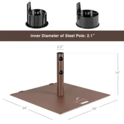 Tangkula 50 Lbs Outdoor Umbrella Stand, Heavy Duty Patio Umbrella Base W/ Built-in Rolling Wheels & Handle -Tangkula GUEST 98fc40e6 a9e2 4e41 ac16 034c8837edde