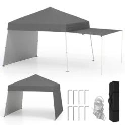 Tangkula 14 X 9.2 FT Pop Up Canopy Tent W/ 2 Convertible Sidewalls To Awning & Stakes -Tangkula GUEST 9931e853 394f 4d66 8d1e 68cb3b7b17a2