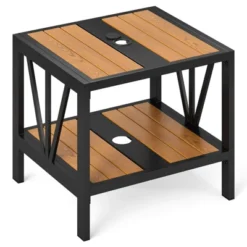 Tangkula 2PCS Outdoor Side Table 2-Tier Coffee End Table W/ 1.57" Umbrella Hole Storage Shelf 20 Tangkula 2PCS Outdoor Side Table 2-Tier Coffee End Table W/ 1.57" Umbrella Hole Storage Shelf -Tangkula GUEST 995d84fc bbda 4c38 aecb 195a0d08fa6a 1