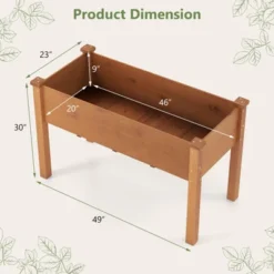 Tangkula Raised Garden Bed Elevated Fir Wood Planter Box W/ Drain Hole Garden Planter -Tangkula GUEST 997be218 b613 4e9d 9d08 9ecbc85e73db