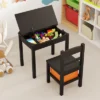 Tangkula Kids Table And Chair Set Wood Activity Study Desk W/ Storage Drawer Hook Brown -Tangkula GUEST 99c80a72 9344 48ab ad30 443f8fe5ee93