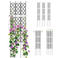 Tangkula Garden Trellis Outdoor Plant Support Frame With Adjustable Shapes Ground Stakes Rustproof PE Coating Pipes 1/2pcs -Tangkula GUEST 99d0c018 07bc 4ed7 b47a 204f2ecbf875