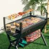 Tangkula Barbecue Charcoal Grills Stainless Steel Camping Grill W/ Wind Guard Seasoning Racks & Storage Shelf -Tangkula GUEST 9a4f328e 94a9 4410 b160 8e0e5a1b0386