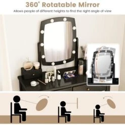Tangkula Vanity Table Set With Lighted Mirror Adjustable 10 Bulbs Dresser 4 Drawer -Tangkula GUEST 9a823c6f a738 4f49 9951 654c1f7f02d6