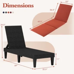 Tangkula 2PCS Patio Lounge Chair Recliner Chair W/ 3-Position Adjustable Backrest & Cushion Black & Orange -Tangkula GUEST 9ac836bc 5254 4423 9c28 3465c6e2c24b