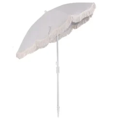 Tangkula 6.5 FT Beach Umbrella W/ Fringe Tassel Umbrella W/ Push Button Tilt Sand Anchor -Tangkula GUEST 9adc028d 2847 4bec b7eb 05402a0c1fb0