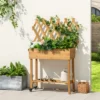 Tangkula Wooden Raised Garden Bed W/ Trellis Storage Shelf Legs Mobile Elevated Planter Box W/ Lockable Wheels Fabric Liner -Tangkula GUEST 9af58aa3 f528 49dc 83dd 64f93f24d862