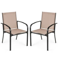 Tangkula Outdoor Dining Chairs Set Of 2 W/ Breathable Fabric Armrests High Back 19 Tangkula Outdoor Dining Chairs Set Of 2 W/ Breathable Fabric Armrests High Back -Tangkula GUEST 9b141a04 06c1 48e0 a426 76aacd94894c