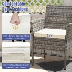 Tangkula Outdoor PE Wicker Chairs Set Of 4 Patio Dining Armchairs W/ Padded Cushions 16 Tangkula Outdoor PE Wicker Chairs Set Of 4 Patio Dining Armchairs W/ Padded Cushions -Tangkula GUEST 9b321583 91f6 41d8 b3e0 a35f2598e531