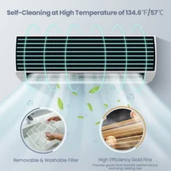 Tangkula 9000 Mini BTU AC Split-System 17 SEER2 Ductless Air Conditioner W/Pre-Charged Condenser White (9000BTU, 220V, 17 SEER2) W/ Remote Control 13 Tangkula 9000 Mini BTU AC Split-System 17 SEER2 Ductless Air Conditioner W/Pre-Charged Condenser White (9000BTU, 220V, 17 SEER2) W/ Remote Control -Tangkula GUEST 9b531dcd 9b64 4650 89eb 2041e0e1ebf9