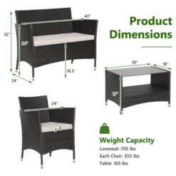 Tangkula 8PCS Outdoor Sofa Set Patio Rattan Wicker Conversation Set W/ Coffee Table 19 Tangkula 8PCS Outdoor Sofa Set Patio Rattan Wicker Conversation Set W/ Coffee Table -Tangkula GUEST 9b5756fb db99 49ae 9341 5282eef2b826