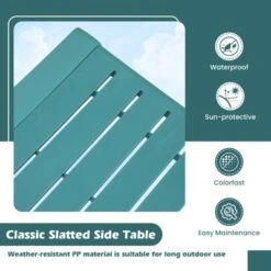 Tangkula 3 PCS Patio Furniture Set W/1 Loveseat & 2 Side Tables All-Weather Bistro Set Blue -Tangkula GUEST 9b7b3c70 32ee 47bd ad51 b49b933c086d