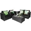 Tangkula 8PCS Rattan Patio Conversation Set Outdoor Furniture Set W/ Black Cushions -Tangkula GUEST 9bc6d5ac 1960 46e6 af69 7d3b171043b0