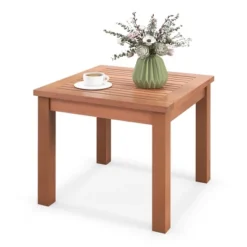 Tangkula Outdoor Adirondack Side Table 18" Square End Table W/ Slatted Tabletop -Tangkula GUEST 9c33719c c6c1 4485 9f5f d43888ef001c