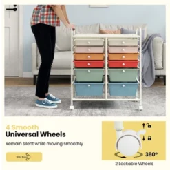 Tangkula Office Rolling Cart 12 Storage Drawer Studio Organizer Bins Scrapbook Paper Macaron -Tangkula GUEST 9c6dbe65 94e7 4a8d 8efb 5553d4c574f6