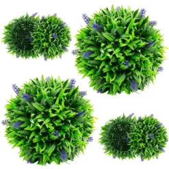 Tangkula 2 PCS Artificial Lavender Topiary Balls 12 Inch Faux Hanging Plant Balls W/ Flowers -Tangkula GUEST 9d1762d9 469a 4ca3 b745 e189a9719d1b
