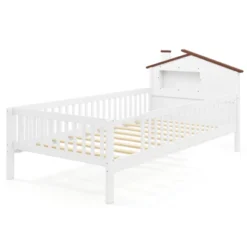 Tangkula Twin Size Kids Bed Solid Wood Platform Bed W/ Under-bed Storage & Storage Cube -Tangkula GUEST 9d873213 5594 470b ad15 dbfbbccbe0f2