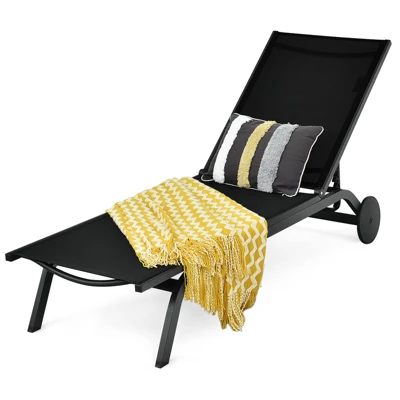 Tangkula Outdoor Aluminum Chaise Lounge Recliner Chair With Adjustable Backrest 5 Tangkula Outdoor Aluminum Chaise Lounge Recliner Chair With Adjustable Backrest - Image 3