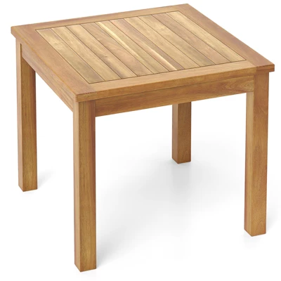 Tangkula Outdoor Square Teak Wood End Table Coffee Table For Porch Deck Garden Patio 9 Tangkula Outdoor Square Teak Wood End Table Coffee Table For Porch Deck Garden Patio - Image 7
