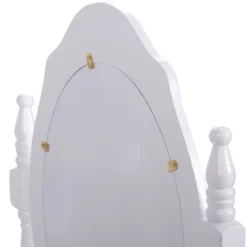 Tangkula Oval Mirror 4 Drawer Vanity Mirror Makeup Table W/ Cushioned Stool White -Tangkula GUEST 9e156934 11c0 4352 a510 71440b6508eb