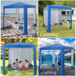 Tangkula Beach Canopy Tent Beach Cabana With Detachable Sidewall 5 Sandbags Carrying Bag UPF 50+ Protection Outdoor Beach Umbrella Shelter For Beach -Tangkula GUEST 9e9866b4 383a 4726 a34d 5fd506bb2e6b
