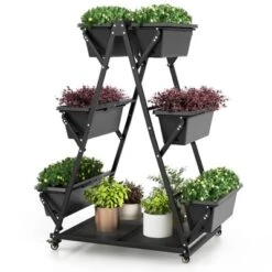 Tangkula Raised Garden Bed With 4 Wheels Tiered Planter Stand Elevated Garden Planter With 6 Container Boxes Drainage System Storage Shelf -Tangkula GUEST 9f351e11 cd48 4372 a441 730c8ef952d0