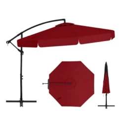Tangkula 10FT Offset Hanging Umbrella Patio Cantilever Umbrella W/ Easy Tilt Adjustment -Tangkula GUEST 9f378ba3 63ad 4eb4 a33f 78df6cf08023