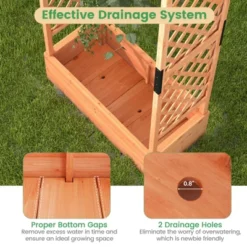 Tangkula 1pc/2pcs Raised Garden Bed With Trellis, Wood Elevated Garden Bed With Hanging Roof Planter Box Outdoor Planting Bed For Garden Patio Yard -Tangkula GUEST 9f7a31c5 f881 4398 b3cb d5f2da1d8b50