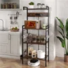 Tangkula Kitchen Bakers Rack W/ Power Outlet 4 Tiers Coffee Bar Table W/ 2 AC Outlets