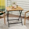 Tangkula 28" Patio Folding Table W/ Slatted Tabletop Portable Bistro Dining Table -Tangkula GUEST a0042799 d793 44a1 a97b e36e0bac6ef5