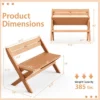 Tangkula Teak Wood Outdoor Bench Folding 2-Person Patio Garden Bench Loveseat