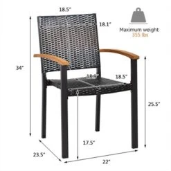 Tangkula 4PCS Stackable Patio Wicker Dining Chair Rattan Armchair Outdoor Yard -Tangkula GUEST a00ec6df 85bd 4acb b585 b4a357baf538